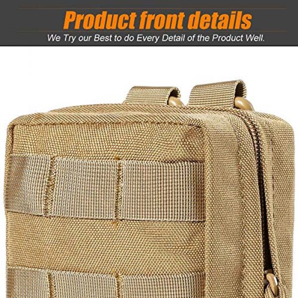 DODO DEER Tactical Pouch 6 DODO DEER 2 Pack Molle Pouch, Tactical Back Pouches, Tactical Compact Waist Bags EDC Utility Pouch Bags with 4 Hooks for Outdoor Hunting Camping Training