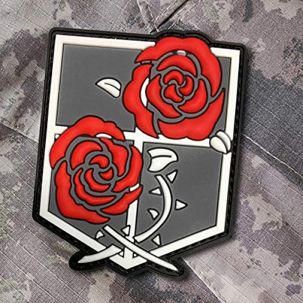 Morton Home Airsoft Morale Patch 3 Morton Home Attack on Titan Military Hook Loop Tactics Morale PVC Patch (Garrison Regiment Large Military)