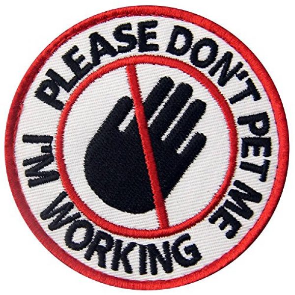EmbTao Airsoft Morale Patch 3 Service Dog Please Don't Pet Me I'm Working Vests/Harnesses Emblem Embroidered Fastener Hook & Loop Patch