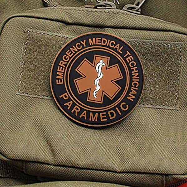 Morton Home Airsoft Morale Patch 2 Morton Home EMT Paramedic Emergency Medical Technician Patch EMT Star of Life Tactical Patch 3D PVC Tactical Morale Badge Rubber Hook and Loop Fastener Patch 3.15 Inch Diameter (Yellow)