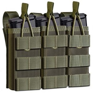 ELVO Tactical Pouch 1 ELVO Tactical Molle Mag Pouch, Open-Top Triple Stacker Magazine Holster Rifle Mags Holder for AR-15 M4 M14 M16 G36 HK416 Magazines