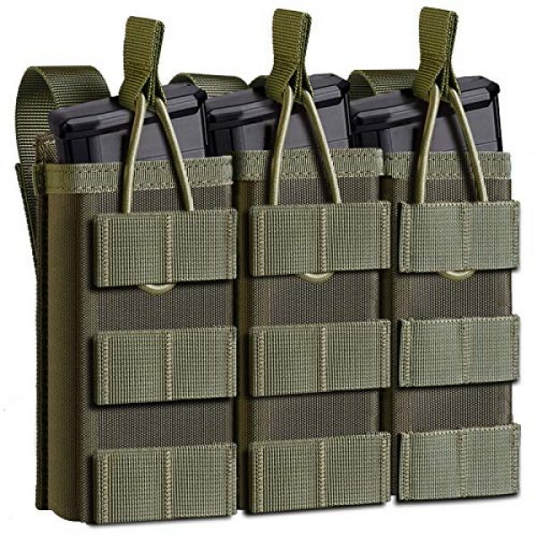 ELVO Tactical Pouch 1 ELVO Tactical Molle Mag Pouch, Open-Top Triple Stacker Magazine Holster Rifle Mags Holder for AR-15 M4 M14 M16 G36 HK416 Magazines