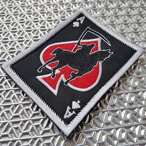 LEGEEON Airsoft Morale Patch 2 LEGEEON Ace of Spades Grim Reaper Death Card Morale Tactical Skull Skeleton Embroidery Sew Iron on Patch