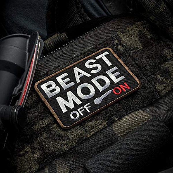 Ebateck Airsoft Morale Patch 3 Ebateck 2Pack Beast Mode Patch, 2.75-Inch-by-3.5-Inch, Tactical Patches for Backpacks with Hook Fastener