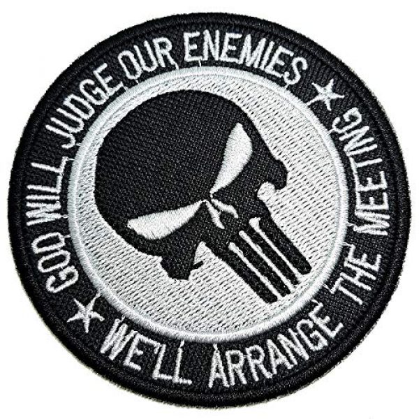 BR44 Airsoft Morale Patch 1 M0055T 02 Skull"God Will Judge Our Enemies" Military Morale Embroidered Patch Iron or Sew