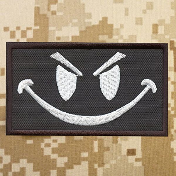 LEGEEON Airsoft Morale Patch 2 LEGEEON Smiley Evil Angry Morale Military Milspec Tactical ISAF SWAT Touch Fastener Patch