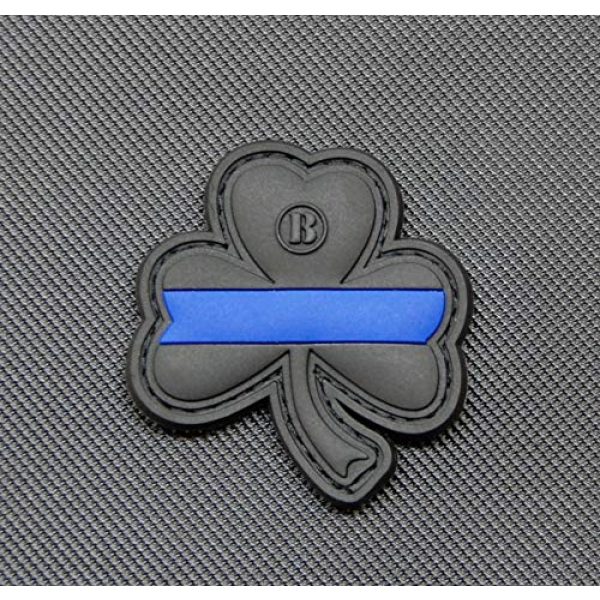 BritKitUSA Airsoft Morale Patch 1 BritKitUSA Thin Blue Line Clover PVC Morale Patch Hook Backing