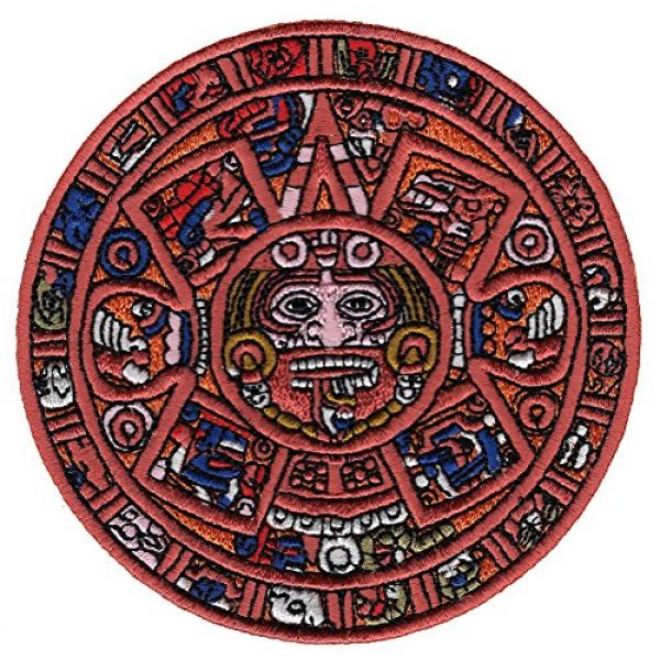 Cypress Collectibles Embroidered Patches Airsoft Morale Patch 1 Aztec Mayan Doomsday Calendar Iron-On Embroidered Piedra Del Sol Sun Stone Patch