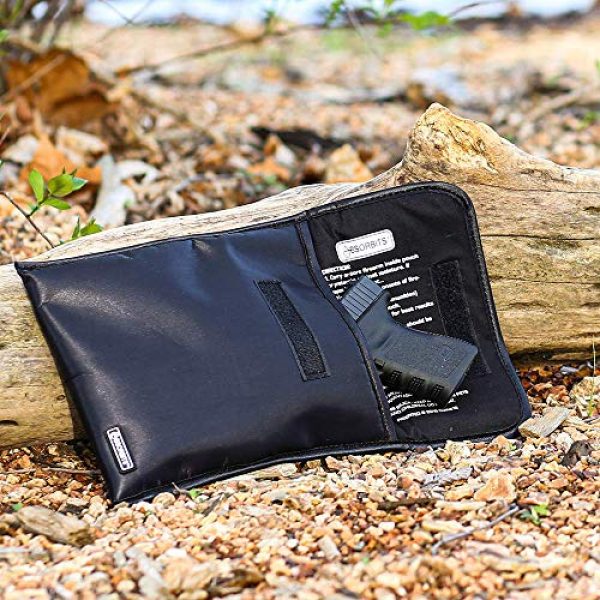 ABSORBITS Tactical Pouch 6 ABSORBITS Ballistics 1.0 Military-Grade Patented Bone-Dri Storage Bag for Reusable Tactical Firearm, Gun, Pistol Dry Storage and Corrosion Control of Handguns and Ammo, Black
