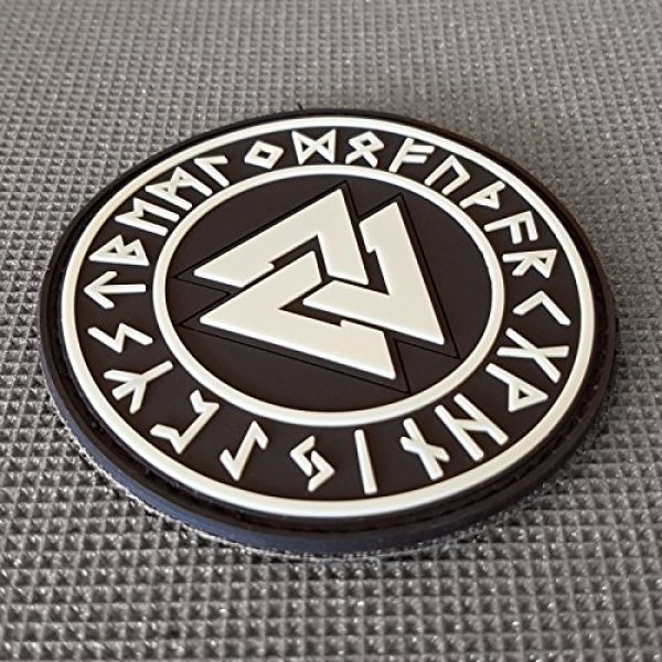 LEGEEON Airsoft Morale Patch 4 LEGEEON Glow Dark Valknut Norse Heathen Rune Odin Viking Runic Pagan Morale PVC Rubber Touch Fastener Patch