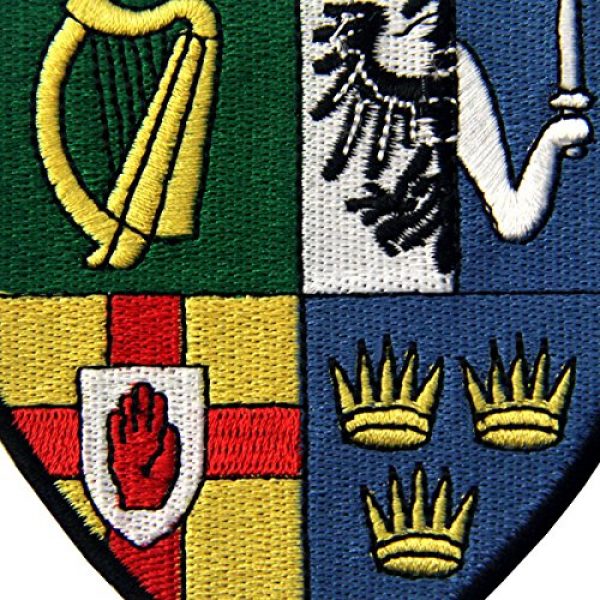 EmbTao Airsoft Morale Patch 2 Ireland Provinces Shield Emblem Irish Coat of Arms Flag Embroidered Iron On Sew On Patch
