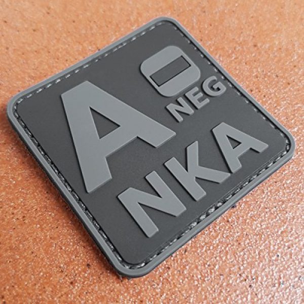 LEGEEON Airsoft Morale Patch 2 LEGEEON Blackout Subdued ANEG A- NKA Blood Type No Known Allergies Tactical Morale PVC Rubber Fastener Patch