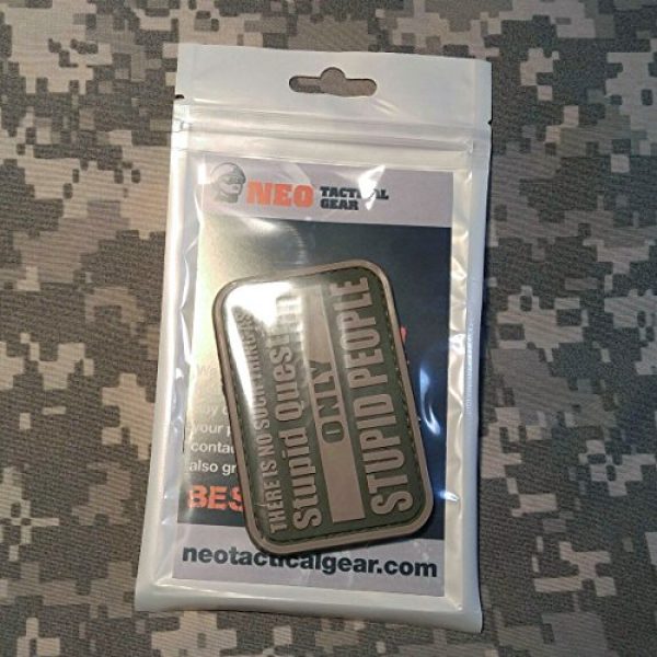 NEO Tactical Gear Airsoft Morale Patch 3 There is No Such Thing As A Stupid Question Only Stupid People PVC Rubber Morale Patch by NEO Tactical Gear Morale Patch