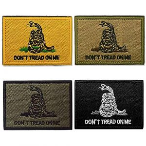 Axe Sickle Airsoft Morale Patch 1 AxeSickle 2x3 Inch Don't Tread on me Embroidered Patch American Flag Patch Tactical Military Morale Patch 4 Pcs.