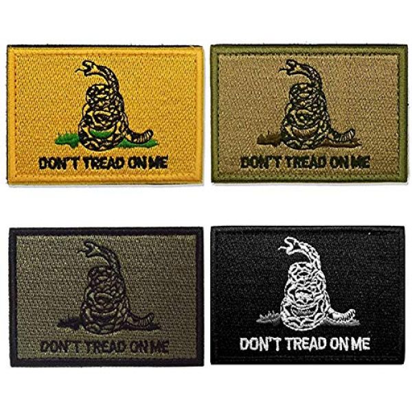 Axe Sickle Airsoft Morale Patch 1 AxeSickle 2x3 Inch Don't Tread on me Embroidered Patch American Flag Patch Tactical Military Morale Patch 4 Pcs.