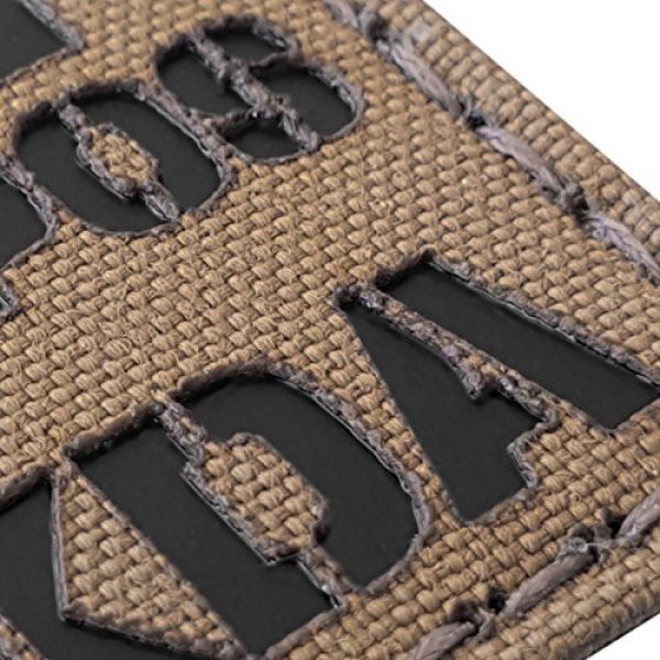 Tactical Freaky Airsoft Morale Patch 6 Coyote Brown Tan Infrared IR BNEG NKDA B- Blood Type 2x2 Tactical Morale Touch Fastener Patch