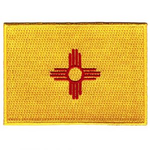 Cypress Collectibles Embroidered Patches Airsoft Morale Patch 1 New Mexico State Flag Embroidered Patch Iron-On NM Emblem Yellow