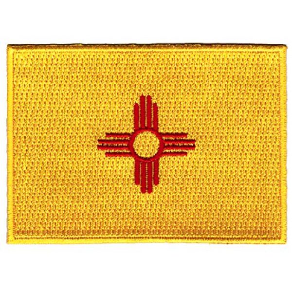 Cypress Collectibles Embroidered Patches Airsoft Morale Patch 1 New Mexico State Flag Embroidered Patch Iron-On NM Emblem Yellow