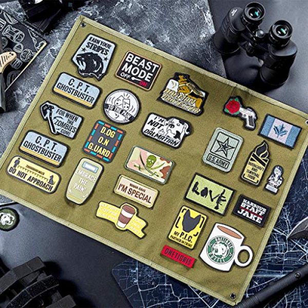 Skelang Airsoft Morale Patch 7 Skelang Velcro Board, Patch Holder, Patch Display Panel Board for Tactical Military Patches, Morale Patch (23.4"x 17.7")