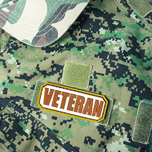 Morton Home Airsoft Morale Patch 2 Morton Home Veteran PVC Hook and Loop Morale Patch Military Combat Armband Clothing Badge for Jackets Jeans Hat Cap (Desert)