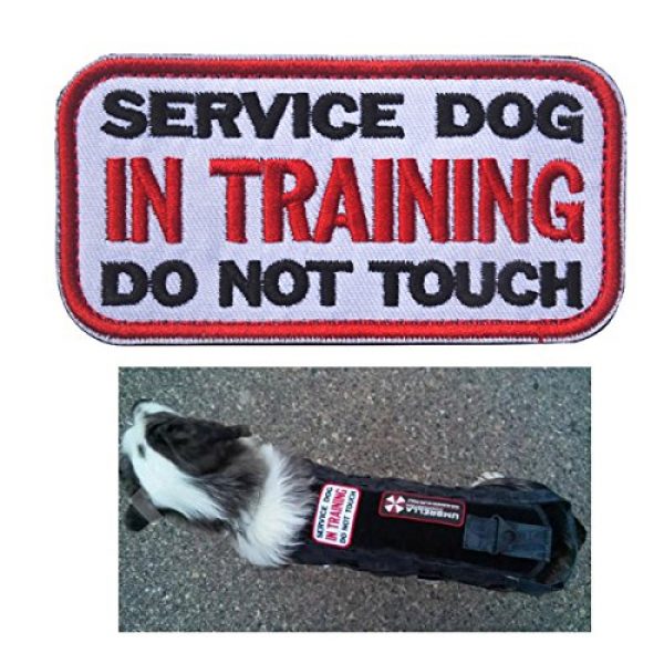 ODSP Airsoft Morale Patch 7 3.94 x 1.96 Inch Service Dog in Training Do Not Touch Dog Patches Tactical Military Morale Badge Emblem Embroidered Fastener Hook & Loop Patches Appliques for Harnesses Vests