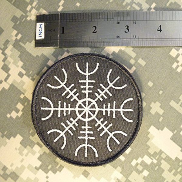 LEGEEON Airsoft Morale Patch 5 LEGEEON Glow Dark Aegishjalmr Viking Helm of Awe Terror Protection Rune Morale Tactical Sew Iron on Patch