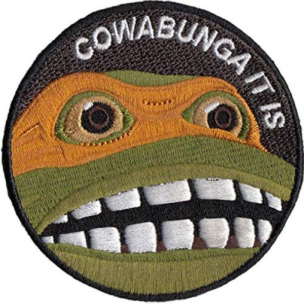 CowaBunga Airsoft Morale Patch 1 Cowabunga It is Embroidered Hook-Backed Morale Patch, Embroidered Patch Sew on Appliques Decorate Badge Hook-Backed Morale Patches Emblem DIY Accessories 3 Inch