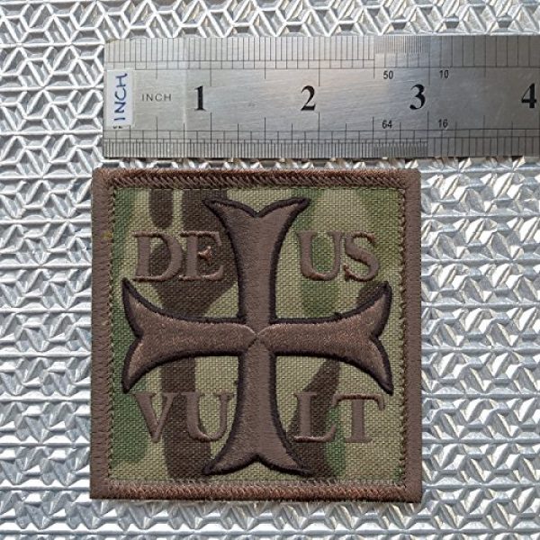 LEGEEON Airsoft Morale Patch 3 LEGEEON Multicam Deus Vult God Wills It Crusader Knight Holy Cross Templar Crusaders Morale Sew Iron on Patch