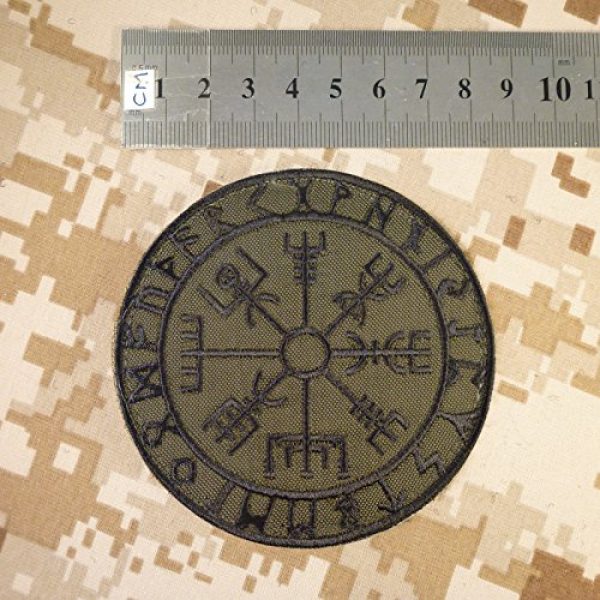 LEGEEON Airsoft Morale Patch 3 LEGEEON Olive Drab Vegvisir Viking Compass OD Green Norse Rune Morale Tactical Sew Iron on Patch