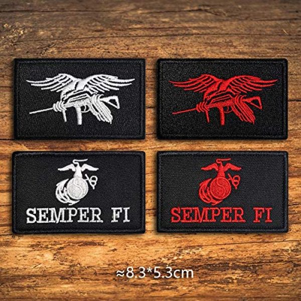 Morton Home Airsoft Morale Patch 4 Morton Home Marine Corps/Seal Team Trident 2x3 Morale Patch (Black red)