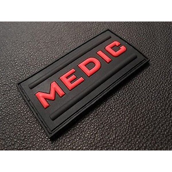 Kaben Airsoft Morale Patch 1 Medic Rubber 3d Pvc Paramedic Emt Ems Tactical Morale Black Ops Red Patch