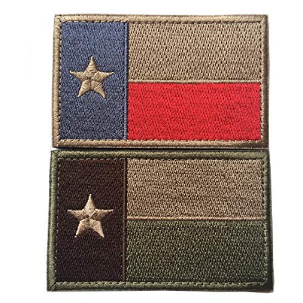 Hng Kiang Hu Airsoft Morale Patch 1 Bundle 2 Pieces - Tactical American US Texas State Lonely Star Flag Patch Morale Patch-Hook & Loop Fastener Morale 2" High by 3" Wide