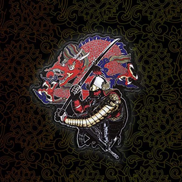 Sum-elyn Airsoft Morale Patch 2 Sum-elyn Tactical Dragon Samurai Morale Patch for Backpack and Jackets Milspec Woven Label Embroidery Armband Pack