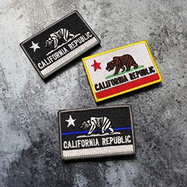 Morton Home Airsoft Morale Patch 4 Morton Home California State Flag California Republic Bear Tactical Morale Patch Embroidered Appliques (Black)