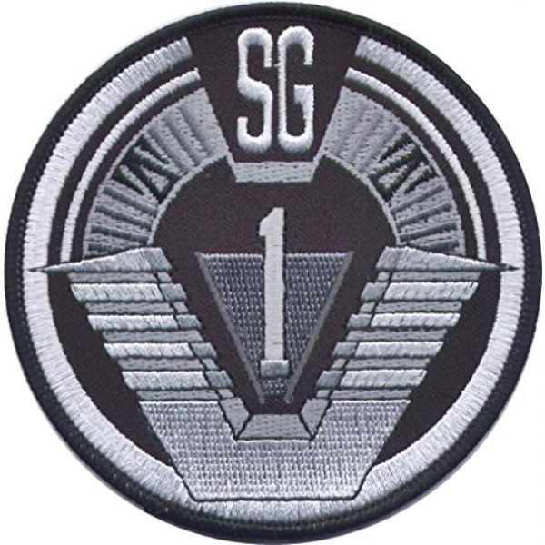 Unknown Airsoft Morale Patch 1 Stargate SG1 Group 1 Full Size Logo Shoulder 3 7/8" Wide Embroidered Patch