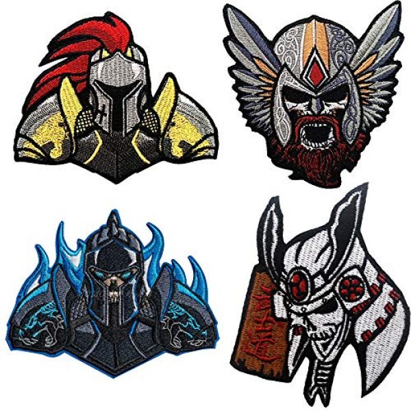 ODSP Airsoft Morale Patch 1 Samurai Patch, Japanese Bushido, Dark Knight, Marshal, Dragon Rider Tactical Military Morale Emblem Embroidered Patches Applique Fastener Hook & Loop Backing