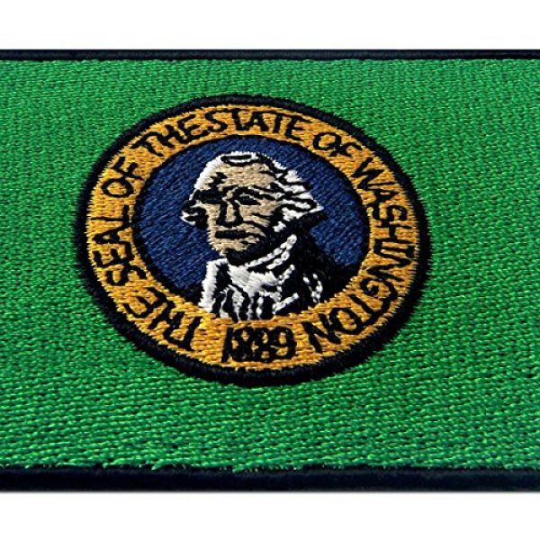 EmbTao Airsoft Morale Patch 2 Washington State Flag Embroidered Emblem Iron On Sew On WA Patch