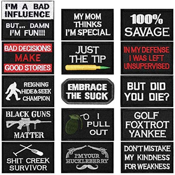 Outus Airsoft Morale Patch 1 15 Pieces Tactical Embroidery Patch Full Embroidered Patches Funny Military Patch for DIY Caps Bags Backpacks Vests Clothes Military Uniforms Decoration