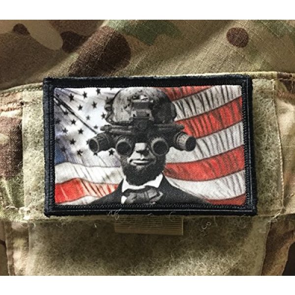 RedheadedTshirts Airsoft Morale Patch 2 Tactical Abraham Lincoln Morale Patch 2x3" Hook and Loop Made in The USA!