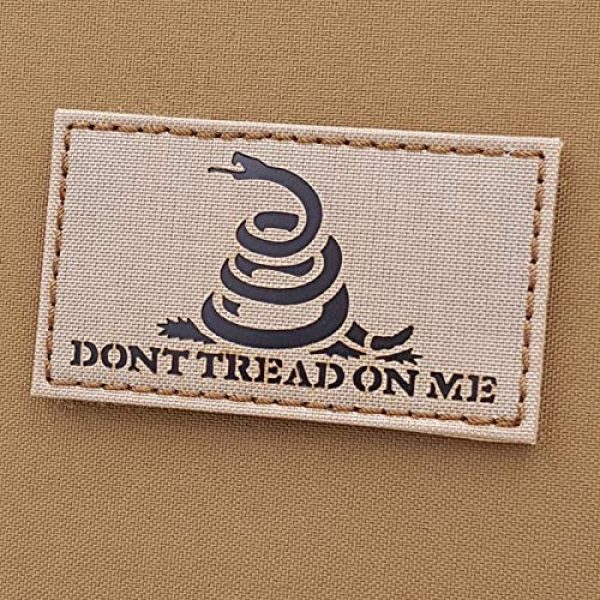 Tactical Freaky Airsoft Morale Patch 1 IR Gadsden Flag Desert Sand America DTOM Dont Tread On Me Snake Tan ArmyTactical Morale Hook-and-Loop Patch