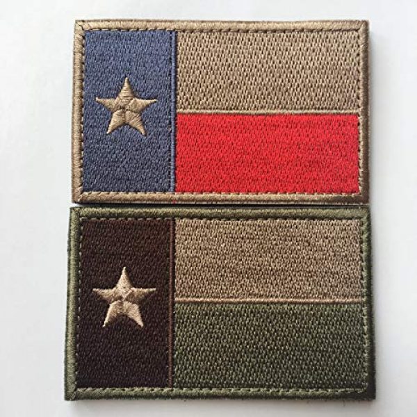 Hng Kiang Hu Airsoft Morale Patch 2 Bundle 2 Pieces - Tactical American US Texas State Lonely Star Flag Patch Morale Patch-Hook & Loop Fastener Morale 2" High by 3" Wide