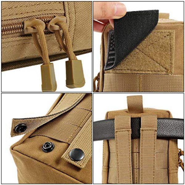FRTKK Tactical Pouch 3 FRTKK 2 Pack Molle Pouches - Tactical Compact Water-Resistant EDC Pouch Bag Small Utility Pouch