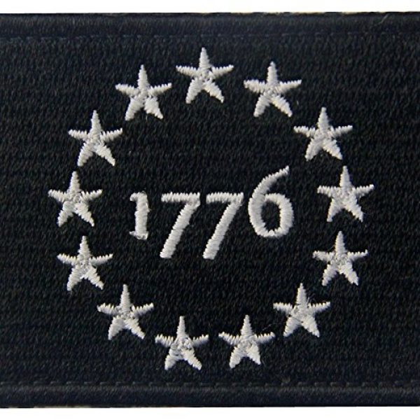 Rocking Planet Airsoft Morale Patch 2 Tactical USA 1776 Patriot Milltary Embroidered Applique Morale Hook & Loop Patch - White & Black