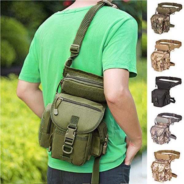 INLAR Tactical Pouch 3 INLAR Drop Leg Bag Fanny Waist Packs Waterproof Oxford/Nylon Hiking Waistpacks Military Hip Pack Messenger Shoulder Wallet Purse Pouch for Motorcycle Steampunk Outdoor Tatical