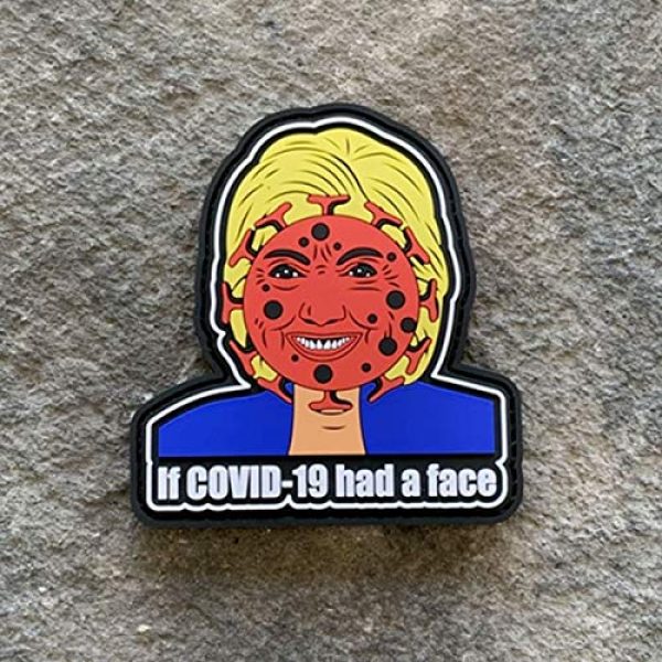 PatchOps Airsoft Morale Patch 2 PatchOps Hillary Clinton If COVID had a face PVC Tactical Morale Uniform Patch (Hillary Virus)