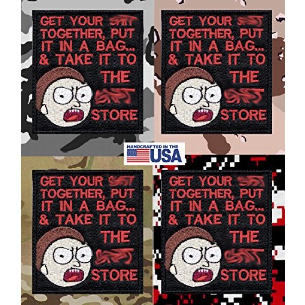 Tactical Patch Works Airsoft Morale Patch 4 Morty Sh-t Pack Your Sh-t Put It In A Bag Patch