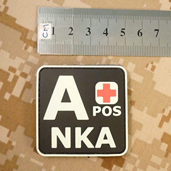 LEGEEON Airsoft Morale Patch 6 LEGEEON Glow Dark APOS A+ NKA Blood Type No Known Allergies Tactical Morale PVC Rubber Touch Fastener Patch