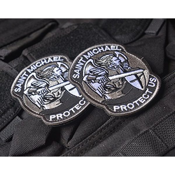 Zhikang68 Airsoft Morale Patch 5 Saint Michael Modern Morale Patch Tactical Military Army Embroidered Sew on Tags Operator Patches with Hook and Loop Fasteners Backing-Multitan