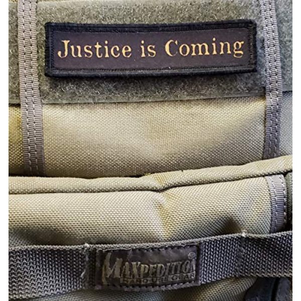 RedheadedTshirts Airsoft Morale Patch 2 1x4 Tombstone Justice is Coming Morale Patch. Perfect for Your Tactical Military Army Gear, Backpack, Operator Baseball Cap, Plate Carrier or Vest. 2x3" Hook Patch. Made in The USA