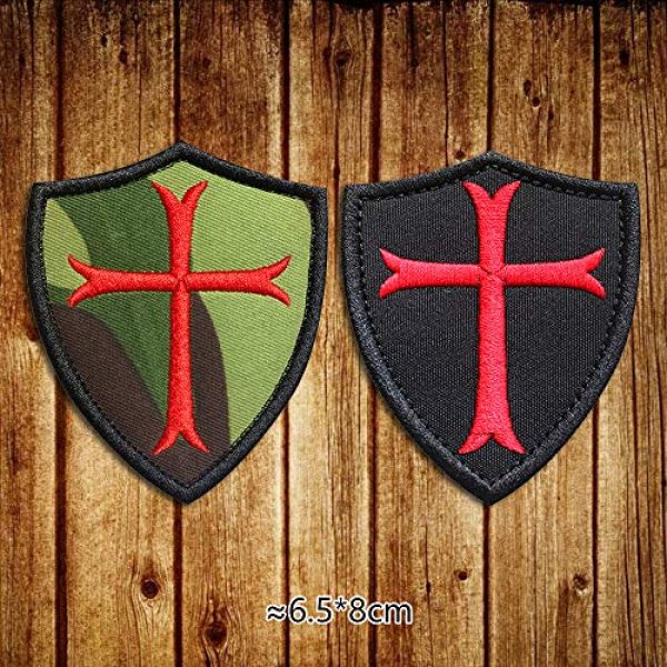 Morton Home Airsoft Morale Patch 4 Morton Home Knights Templar Cross Crusaders Tactical Morale Patch 2.9" x 2.5" Sized (Black)